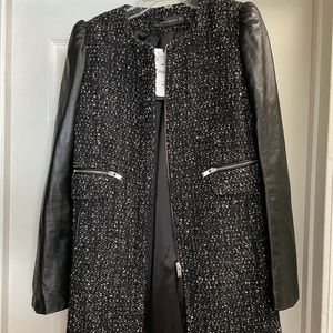 NWT- Zara coat blazer with faux leather
